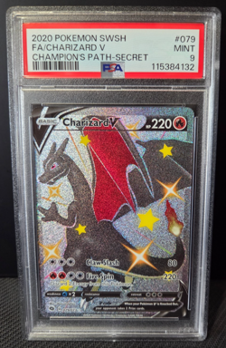 2020 POKEMON SWSH FA/CHARIZARD V CHAMPION'S PATH SECRET #079 PSA GRADED MINT 9 - Image 1