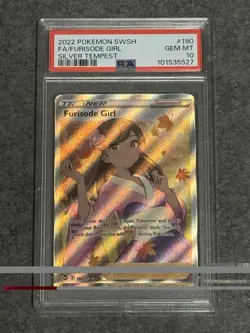 Pokemon 2022 Silver Tempest Full Art Trainer FURISODE GIRL #190 PSA 10 Gem Mint - Image 1