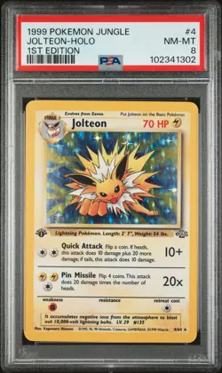 Jolteon-Holo 1999 Pokemon Jungle #4 1st Edition PSA 8 - Image 1
