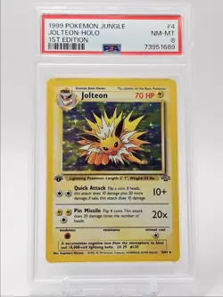 JOLTEON 1999 POKEMON JUNGLE 1ST EDITION HOLO RARE 4/64 PSA 8 Q0907 - Image 1