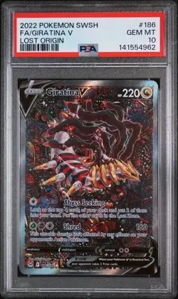 2022 POKEMON SWORD & SHIELD LOST ORIGIN #186 FULL ART/GIRATINA V - PSA 10 - Image 1