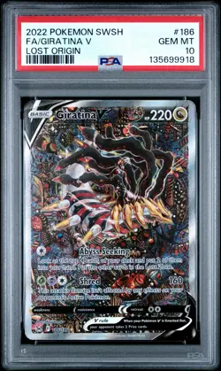 2022 POKEMON SWORD & SHIELD LOST ORIGIN #186 FULL ART/GIRATINA V PSA 10 - Image 1