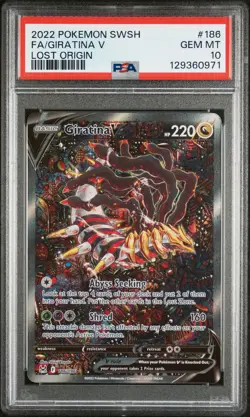 2022 POKEMON SWORD & SHIELD LOST ORIGIN #186 FULL ART/GIRATINA V PSA 10 - Image 1