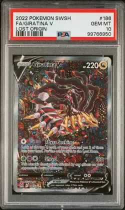 2022 POKEMON SWORD & SHIELD LOST ORIGIN GIRATINA V #186 FULL ART PSA 10 - Image 1