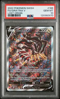 2022 POKEMON SWORD & SHIELD LOST ORIGIN #186 FULL ART/GIRATINA V PSA 10 - Image 1