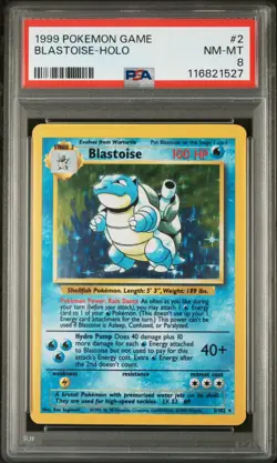 1999 Pokemon Game #2 Blastoise Holo PSA 8 NM-Mint - Image 1