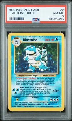 1999 POKEMON GAME #2 BLASTOISE-HOLO PSA 8 - Image 1