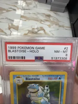 1999 POKEMON GAME BLASTOISE-HOLO #2 PSA NM-MT 8 - Image 2