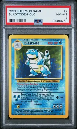 1999 Pokemon Game #2 Blastoise - Holo PSA 8 - Image 1
