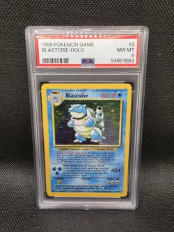 1999 POKEMON GAME #2 BLASTOISE-HOLO PSA 8 - Image 1