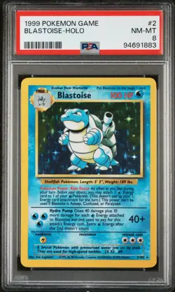 1999 POKEMON GAME #2 BLASTOISE-HOLO PSA 8 - Image 3