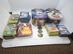 Pokemon Tin with Coin Random Common/ Uncommon Cards/ Holos Lot - Image 3
