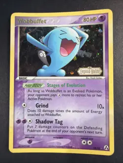 Wobbuffet 28/92 EX Legend Maker Pokemon Card Reverse Holo Foil Rare Swirl LP - Image 1