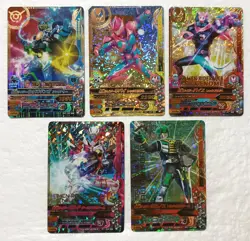 Lot of 5 Japanese Kamen Rider Battle: Ganbarizing Super Rare Card Set - Image 1