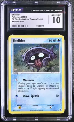 CGC 10 Shellder EX Fire Red & Leaf Green 79/112 Reverse Holo Pokemon Card - Image 1