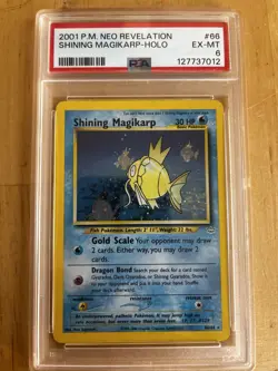 Pokemon TCG Shining Magikarp Neo Revelation Holo Card 66/64 Secret Rare - Image 1