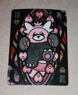 Pokemon PokeBox Poker Cards Fan Made Plastic Stained Glass Bewear - Image 1