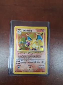 Pokemon Charizard Base Set Holo Rare 4/102 English 120 HP Stage 2 Card - Image 1