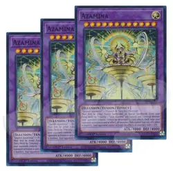 Yugioh - Azamina x 3 - 1st Edition Super Rare NM - Free Holo Card - Image 1