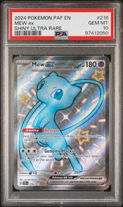 Mew ex 216/091 PSA 10 Pokemon Card Shiny Rare English Paldean Fates TCG CCG - Image 1