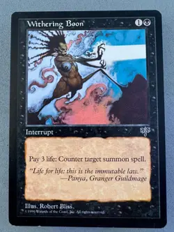 Withering Boon MTG Mirage-Lightly Played Excellent-Vintage Magic: the Gathering - Image 1