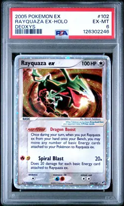 2005 POKEMON EX DEOXYS #102 RAYQUAZA EX-HOLO PSA 6 - Image 1