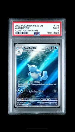 2023 Pokemon Mew En-151 PSA 9 Mint Wartortle Illustration Rare 171/165 - Image 1