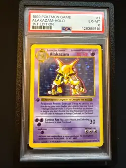 PSA 6 1st Edition Alakazam 1/102 Base Set Pokemon 1999 - Image 1