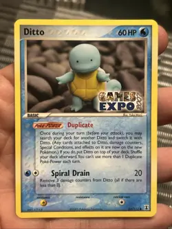 Pokemon TCG Ditto GAMES EXPO CardEx Delta Species 64/113 Promo -NM - Image 1