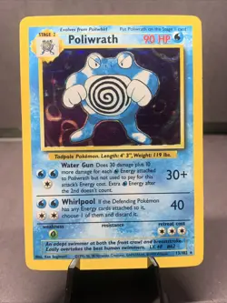 Pokemon TCG Poliwrath 13/102 Base Set Holo Rare Unlimited WOTC VTG 1999 LP/MP - Image 1