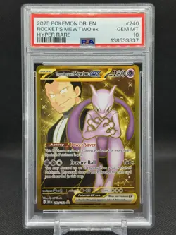 Team Rocket's Mewtwo ex 2025 Pokemon SV Destined Rivals DRI EN #240 PSA 10 - Image 1