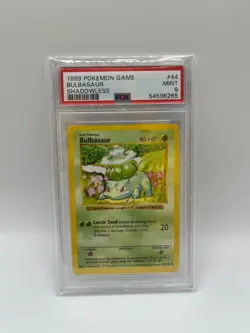 1999 POKEMON BASE SET SHADOWLESS #44/102 BULBASAUR PSA 9 MINT - Image 1