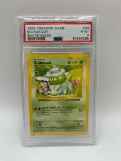1999 POKEMON BASE SET SHADOWLESS #44/102 BULBASAUR PSA 9 MINT - Image 3