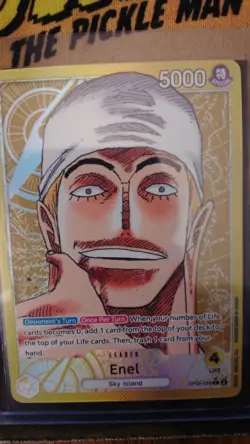 One Piece Card Game Awakening of the New Era Enel OP05-098 Alt Art Leader AA Eng - Image 1