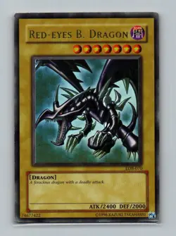 Yugioh Red-Eyes B. Dragon Ultra Rare LOB-070 Moderate Play - Image 1