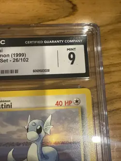 1999 POKEMON GAME DRATINI CGC 9 - #26 26/102 MINT GENUINE - BASE SET - Image 5