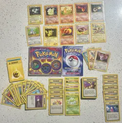 Vintage Pokemon Lot WOTC 2 Holo Base Jungle Fossil Coin Game English & German - Image 1