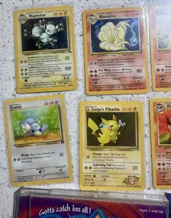 Vintage Pokemon Lot WOTC 2 Holo Base Jungle Fossil Coin Game English & German - Image 2