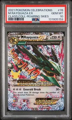 2021 POKEMON CELEBRATIONS CLASSIC COLL #76 M RAYQUAZA EX PSA 10 - Image 1