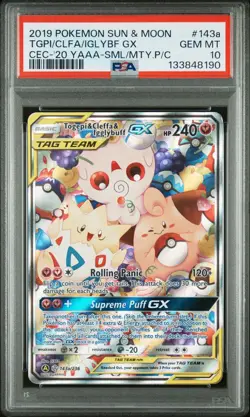 Pokemon Togepi & Cleffa & Igglybuff GX 143A/236 Alt Art Tag Team PSA 10 GEM MINT - Image 1