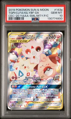 Pokemon Togepi & Cleffa & Igglybuff GX 143A/236 Alt Art Tag Team GEM MINT PSA 10 - Image 1
