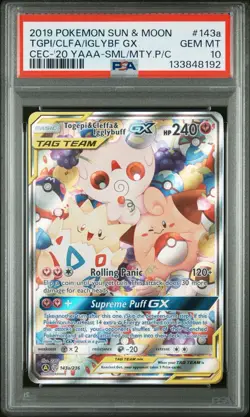 Pokemon Togepi & Cleffa & Igglybuff GX 143A/236 Alt Art Tag Team PSA 10 GEM MINT - Image 1