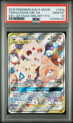Pokemon Togepi & Cleffa & Igglybuff GX 143A/236 Alt Art Tag Team PSA 10 GEM MINT - Image 1