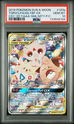 Pokemon Togepi & Cleffa & Igglybuff GX 143A/236 Alt Art Tag Team PSA 10 GEM MINT - Image 1