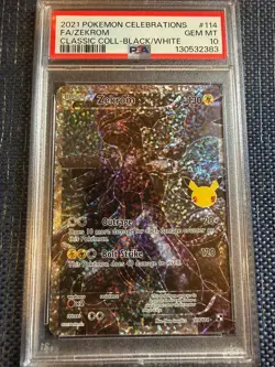 Zekrom 114 PSA 10 Gem Mint full art Celebrations classic collection pokemon 2021 - Image 1