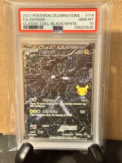 PSA 10 GEM MINT 2021 POKEMON CELEBRATIONS FULL ART ZEKROM BLACK/WHITE 114/114 - Image 1