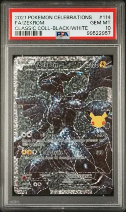 PSA 10 Gem Mint 2021 Pokemon Celebrations Full Art Zekrom Classic Collection 114 - Image 1