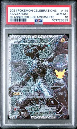 PSA 10 Gem Mint 2021 Pokemon Celebrations Full Art Zekrom Classic Collection 114 - Image 2