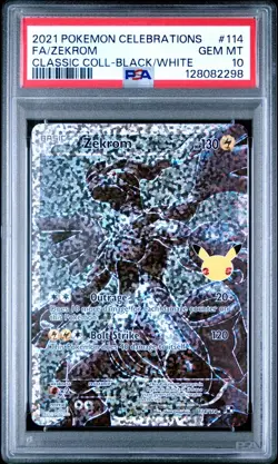 2021 Pokemon Celebrations Full Art Zekrom Black White #114 PSA 10 GEM MINT - Image 1
