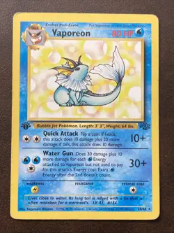 Vaporeon 28/64 1st Edition Pokemon Card Jungle Rare Non Holo TCG - Image 3